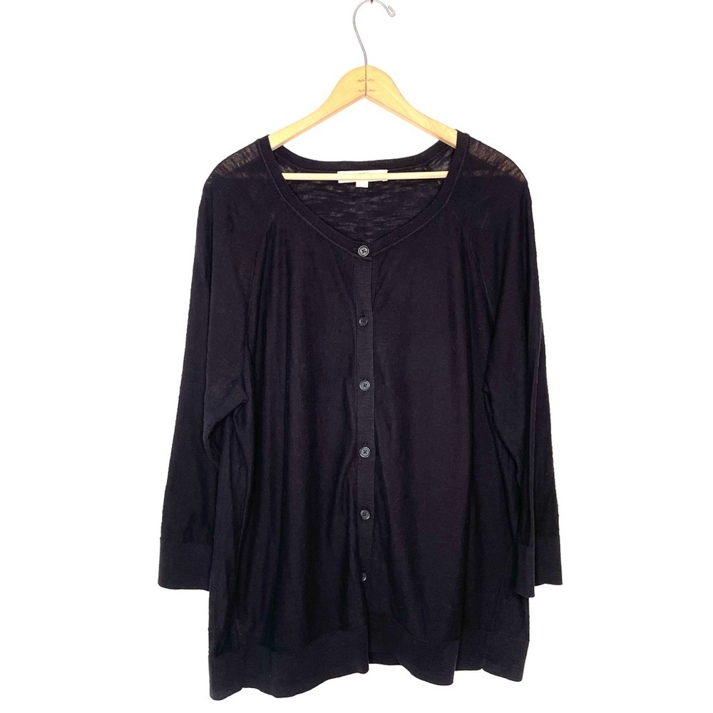 Loft Plus | Black Button Down Cardigan Sweater